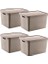 4&apos;lü Set Stafi Çok Amaçlı Kapaklı Kutu Terra 18 Lt - Bej, Çok Amaçlı Kapaklı Kutu, Ev-Ofis-Depo Için, Kapaklı Saklama Kutusu 3