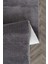 Yumuşak Peluş Oval Halı, Çok Amaçlı, Yıkanabilir, Kaymaz Taban, Gri Renk 3