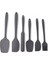 Silikon Mutfak Yardımcısı, 6 Adet Silikon Spatula, Çorba Kaşığı, Fırın Fırçası, Spatula, Dayanıklı ve Yapışmaz, Paslanmaz Çelik ve Dikişsiz Tek Parça Tasarım Siyah-Gri-Kırmızı (Gri) 1