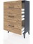 Arges Komodin 3 Çekmeceli 60X30X96 Antrasit-Çam 4