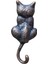 Antika Tarz Dekoratif Pirinç Kedi Sırt Kapı Tokmağı, Taktak - 160X65MM, Oksit 1