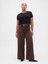 Kadın Kahverengi Mid Rise Ultrasoft Baggy Jean Pantolon 4