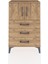Arges Komodin Tek Raflı 3 Çekmeceli 2 Kapaklı 60X30X96 Çam-Çam 1