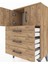 Arges Komodin Tek Raflı 3 Çekmeceli 2 Kapaklı 60X30X96 Çam-Çam 5