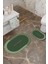 Yeşil Desenli Eko Banyo Paspası, Kaymaz Taban, Makinada Yıkanabilir, 2'li Set 2