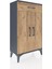 Arges Komodin 2 Raflı Tek Çekmeceli 2 Kapaklı 60X30X106 Antrasit-Çam 3