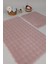 Yumuşak Peluş Kaymaz Banyo Paspası Takımı 2'li, 50X80-50X40CM, Pembe 4