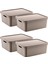 4&apos;lü Set Stafi Çok Amaçlı Kapaklı Kutu Terra 12 Lt - Bej, Çok Amaçlı Kapaklı Kutu, Ev-Ofis-Depo Için, Kapaklı Saklama Kutusu 1