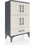 Arges Komodin 4 Raflı Tek Çekmeceli 4 Kapaklı 60X30X96 Antrasit-Aytaşı 2