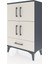 Arges Komodin 4 Raflı Tek Çekmeceli 4 Kapaklı 60X30X96 Antrasit-Aytaşı 3