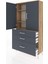 Arges Dolap 3 Raflı 3 Çekmeceli 2 Kapaklı 88X30X163 Çam-Antrasit 4