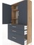 Arges Dolap 3 Raflı 3 Çekmeceli 2 Kapaklı 88X30X163 Çam-Antrasit 5