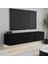 Alston 3 Kapaklı Duvara Monte Tv Ünitesi – LED Işıklı, Modern Tasarım, 160 Cm, Parlak Siyah 1