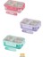 Bento 700ML Lunchbox Tek Katlı 2 Bölmeli Çelik Sefer Tası Yemek Kutusu (Pembe) 2