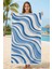 Unisex Desenli Baskılı Deniz Plaj Havlusu Dalga Desen 70X140 cm 1