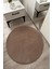 Kahverengi Modern Oval Peluş Halı Yolluk, Kaymaz Taban, Şık ve Dekoratif Tasarım 1