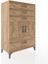 Hyperion Dolap Tek Raflı 4 Çekmeceli 2 Kapaklı 88X44X134 Çam-Çam 2
