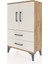 Arges Komodin 2 Raflı 2 Çekmeceli 2 Kapaklı 60X30X96 Çam-Aytaşı 3
