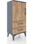Arges Komodin 2 Raflı 2 Çekmeceli Tek Kapaklı 44X30X96 Antrasit-Çam 2