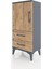 Arges Komodin 2 Raflı 2 Çekmeceli Tek Kapaklı 44X30X96 Antrasit-Çam 3