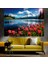 Laleler ve Karlı Dağ Manzaralı Sanatsal Dekoratif Duvar Tablosu (70X100 Cm) 1
