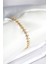 Pirinç Gold Renk Zirkon Taşlı Baklava Model Kadın Bileklik - EBJ251010W38196 1