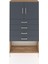 Arges Dolap 2 Raflı 4 Çekmeceli 2 Kapaklı 88X30X163 Çam-Antrasit 1
