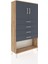 Arges Dolap 2 Raflı 4 Çekmeceli 2 Kapaklı 88X30X163 Çam-Antrasit 2