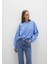 Bisiklet Yaka Mavi Basic Sweatshirt 1610198-70790 2