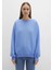 Bisiklet Yaka Mavi Basic Sweatshirt 1610198-70790 3
