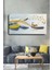Dekoratif Soyut Altın Geyikli Tüy Sürreal Kanvas Duvar Tablosu 120X60CM 1