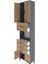 Arges Dolap 3 Raflı 4 Çekmeceli 4 Kapaklı 60X30X243 Antrasit-Çam 4