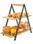 2 Katlı Dikdörtgen Bambu Servis Sunum Seti Büyük Boy, Kuru Pasta, Kurabiye ve Kek Sunumları Için Büyük Boy (34CM-26.5CM-16CM) 1