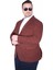 Mocgrande Erkek Büyük Beden 4 Drop Blazer Şönili Ceket 500602 Taba 3