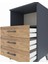 Hyperion Komodin Tek Raflı 3 Çekmeceli 60X44X96 Antrasit-Çam 5