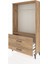 Arges Dolap Tek Raflı 2 Çekmeceli Tek Askılı 88X30X163 Çam-Çam 4