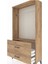 Arges Dolap Tek Raflı 2 Çekmeceli Tek Askılı 88X30X163 Çam-Çam 5
