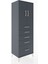 Hyperion Dolap Tek Raflı 5 Çekmeceli 2 Kapaklı 60X44X182 Antrasit-Antrasit 2