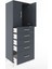 Hyperion Dolap Tek Raflı 5 Çekmeceli 2 Kapaklı 60X44X182 Antrasit-Antrasit 4