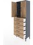 Arges Dolap 2 Raflı 5 Çekmeceli 2 Kapaklı 60X30X163 Antrasit-Çam 4