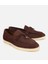01AYH313760A480 KADIN Süet Deri Kahverengi Gold Aksesuarlı Klasik Loafer 2