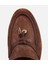 01AYH313760A480 KADIN Süet Deri Kahverengi Gold Aksesuarlı Klasik Loafer 5
