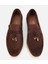 01AYH313760A480 KADIN Süet Deri Kahverengi Gold Aksesuarlı Klasik Loafer 6