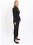 Peplum Ceket & Boru Paça Pantolon Takım-Siyah 4
