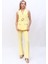 Kemerli Klasik Yelek & Ispanyol Paça Pantolon Takım-Sarı 4