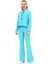 Boydan Düğmeli Mini Ceket & Ispanyol Paça Pantolon Takım-Turkuaz 5