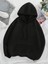 Kadın Baskılı Sweatshırt Kapüşonlu Oversize 3 Iplik Pamuklu 3