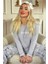 Gri Beautiful Desenli Uzun Kollu Bambu Örme Kadın Pijama Takımı 1