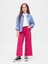 Kız Çocuk Pembe High Rise Stride Wide-Leg Ankle Jean Pantolon 1