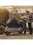Motosiklet Brandası, Motor Kılıfı, Örtüsü Motor Scooter Brandası (L:220X95X125CM)-SIYAH-GRI 2